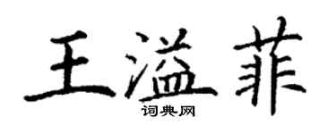 丁谦王溢菲楷书个性签名怎么写