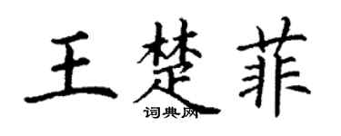丁谦王楚菲楷书个性签名怎么写