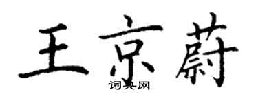 丁谦王京蔚楷书个性签名怎么写
