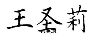 丁谦王圣莉楷书个性签名怎么写