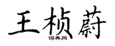 丁谦王桢蔚楷书个性签名怎么写