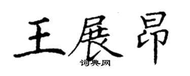 丁谦王展昂楷书个性签名怎么写