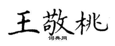 丁谦王敬桃楷书个性签名怎么写