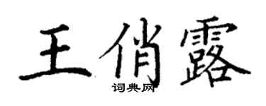 丁谦王俏露楷书个性签名怎么写
