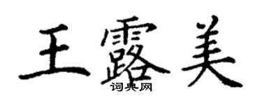 丁谦王露美楷书个性签名怎么写