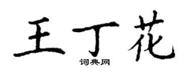 丁谦王丁花楷书个性签名怎么写