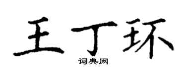 丁谦王丁环楷书个性签名怎么写