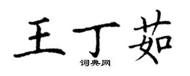 丁谦王丁茹楷书个性签名怎么写
