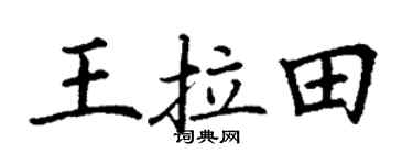丁谦王拉田楷书个性签名怎么写