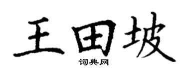 丁谦王田坡楷书个性签名怎么写