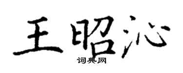 丁谦王昭沁楷书个性签名怎么写