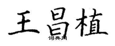 丁谦王昌植楷书个性签名怎么写