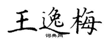 丁谦王逸梅楷书个性签名怎么写