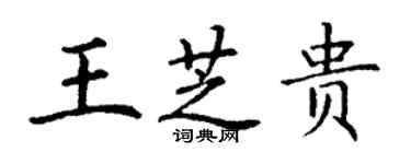 丁谦王芝贵楷书个性签名怎么写