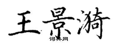 丁谦王景漪楷书个性签名怎么写