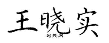 丁谦王晓实楷书个性签名怎么写