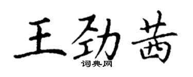 丁谦王劲茜楷书个性签名怎么写