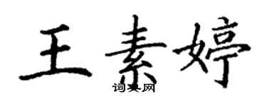 丁谦王素婷楷书个性签名怎么写