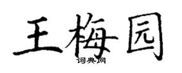 丁谦王梅园楷书个性签名怎么写