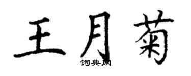 丁谦王月菊楷书个性签名怎么写