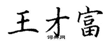 丁谦王才富楷书个性签名怎么写