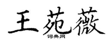 丁谦王苑薇楷书个性签名怎么写