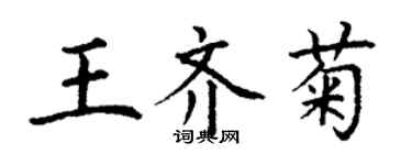 丁谦王齐菊楷书个性签名怎么写