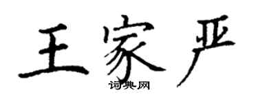 丁谦王家严楷书个性签名怎么写