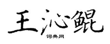 丁谦王沁鲲楷书个性签名怎么写