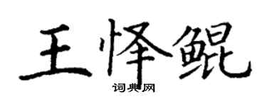丁谦王怿鲲楷书个性签名怎么写