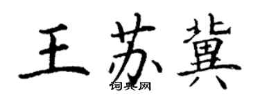 丁谦王苏冀楷书个性签名怎么写