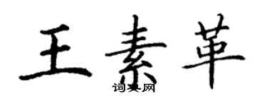 丁谦王素革楷书个性签名怎么写