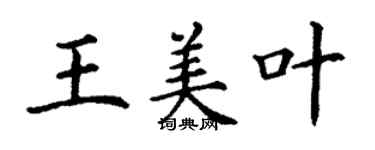 丁谦王美叶楷书个性签名怎么写