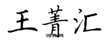 丁谦王菁汇楷书个性签名怎么写