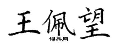 丁谦王佩望楷书个性签名怎么写