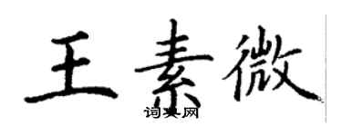 丁谦王素微楷书个性签名怎么写