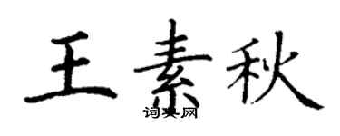 丁谦王素秋楷书个性签名怎么写