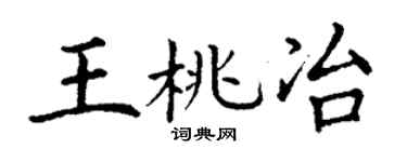 丁谦王桃冶楷书个性签名怎么写