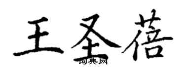 丁谦王圣蓓楷书个性签名怎么写