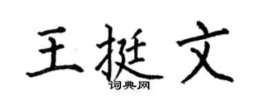 何伯昌王挺文楷书个性签名怎么写
