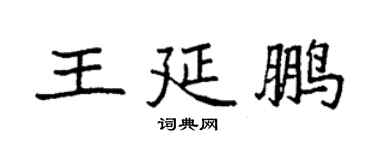 袁强王延鹏楷书个性签名怎么写