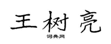 袁强王树亮楷书个性签名怎么写