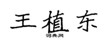 袁强王植东楷书个性签名怎么写