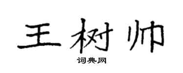 袁强王树帅楷书个性签名怎么写