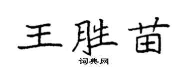 袁强王胜苗楷书个性签名怎么写