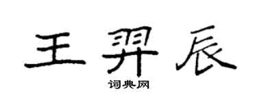 袁强王羿辰楷书个性签名怎么写