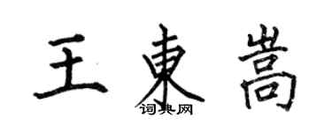 何伯昌王东嵩楷书个性签名怎么写