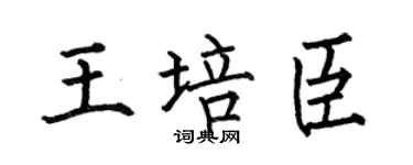 何伯昌王培臣楷书个性签名怎么写