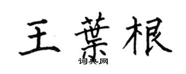 何伯昌王叶根楷书个性签名怎么写