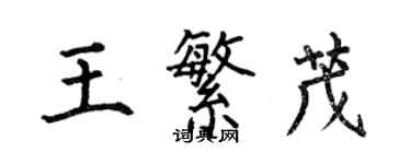 何伯昌王繁茂楷书个性签名怎么写